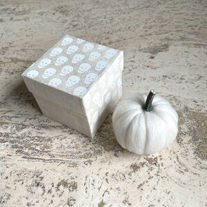 Wool Felted White Pumpkin - Autumn / Fall / Halloween Decor with Gift Box